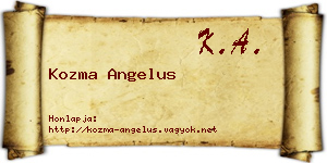 Kozma Angelus névjegykártya